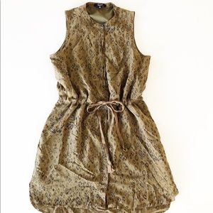 Madewell Olive Green Sleeveless Silk Dress